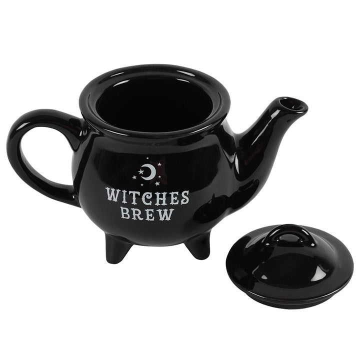 Witches Brew Black Ceramic Teapot - Gothic Halloween Tea Pot
