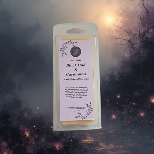 "Black Oud & Cardamon" Handmade Wax Melt Snap Bar