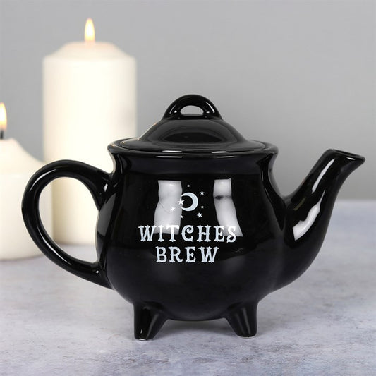 Witches Brew Black Ceramic Teapot - Gothic Halloween Tea Pot