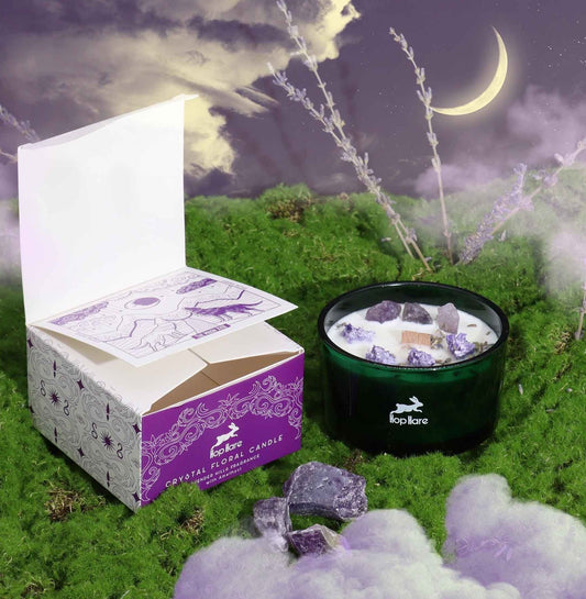 Hop Hare Crystal Magic Flower Candle - The Moon