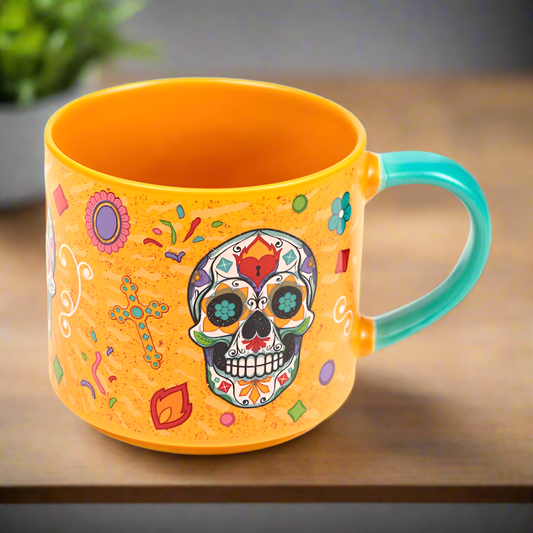 Large Porcelain Mug - Day of the Dead Sugar Skull