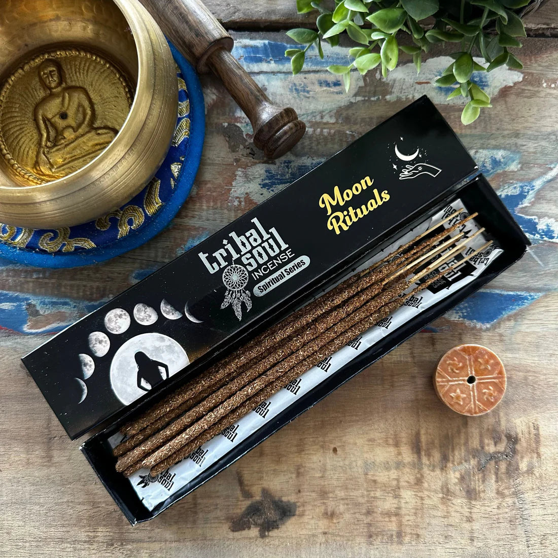 Tribal Soul Spiritual Incense Sticks & Ceramic Holder - Moon Rituals