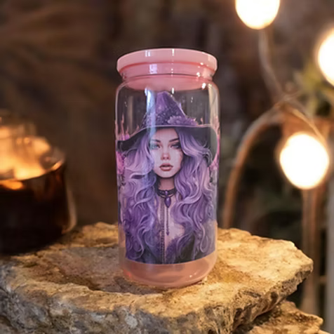 Purple Witch Plastic Can 16oz